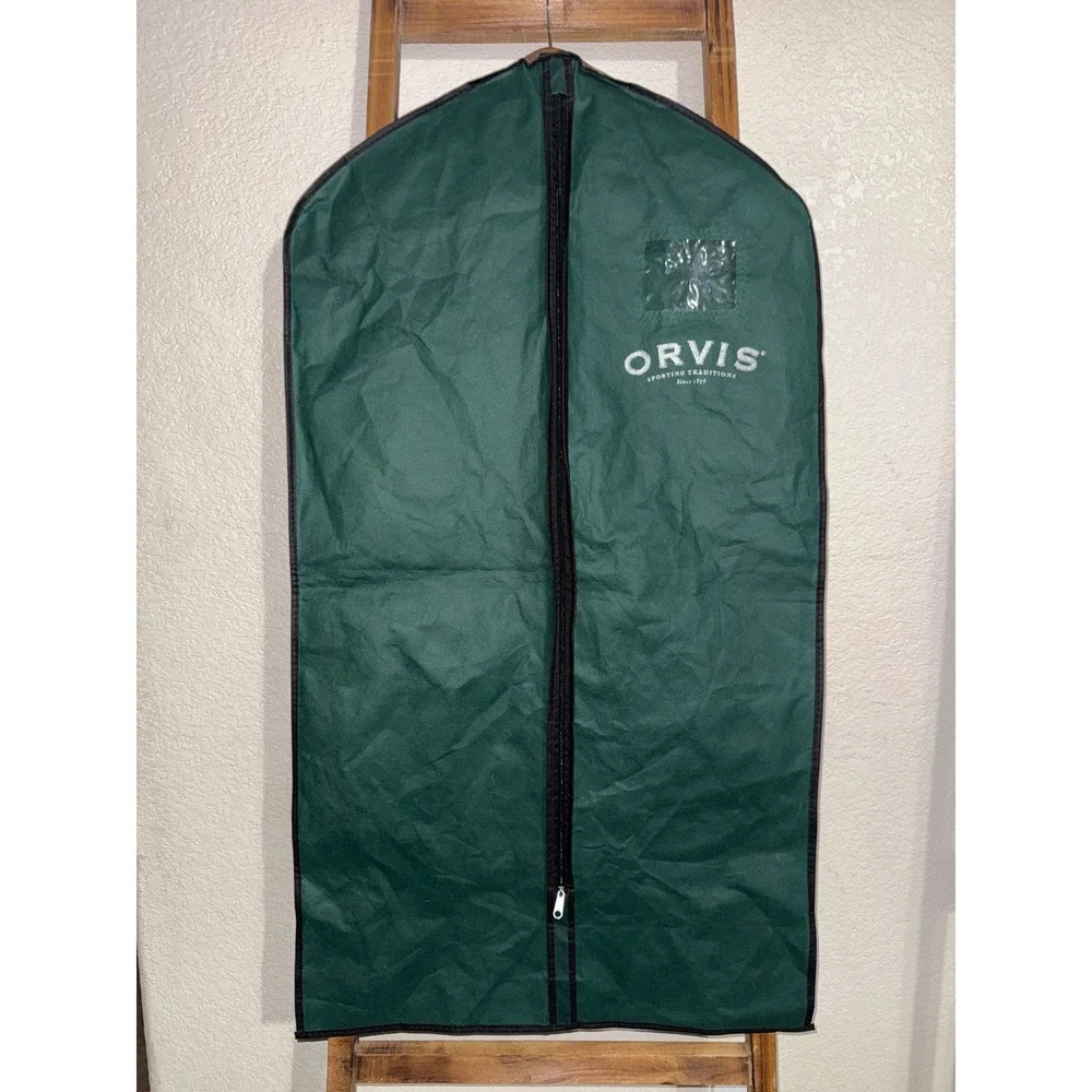 Orvis Sporting Traditions Green Garment Bag Suit Cover Travel Storage Case Logo